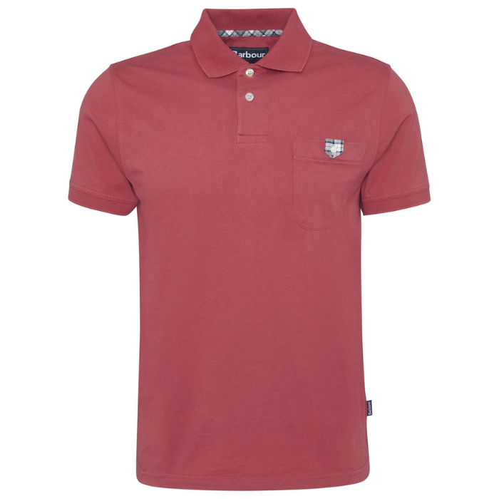 Barbour Mens Tothill Tailored Fit Polo Shirt in Red Spice