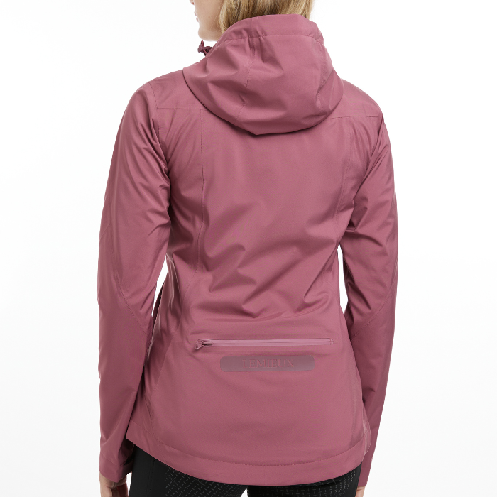 Reverse of the LeMieux Isla Short Waterproof Jacket in Rosewood