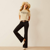 Woman wears the Ariat Western Wear T-Shirt in Natural with western hat