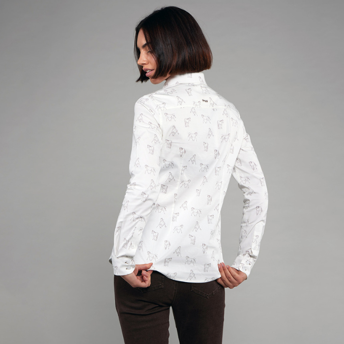 Reverse of the Toggi Ladies Eaton Shirt in White/Horse Print