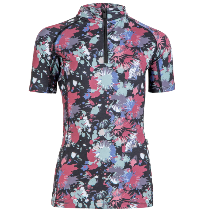 Shires Aubrion Young Rider React Short Sleeve Base Layer in Abstract | Eland Lodge