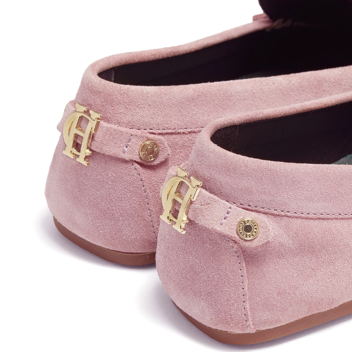 Holland Cooper Ladies Driving Loafer in Soft Pink Suede | Eland Lodge