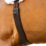 Horse wears the LeMieux Hunter Girth with Detachable Non-slip Liner in Havana