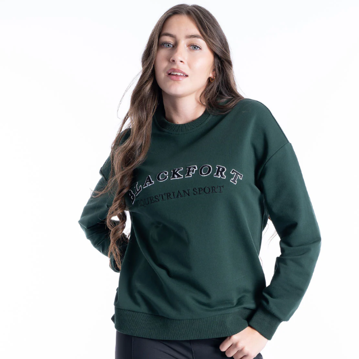 Blackfort Crew Equestrian Sport Sweatshirt in Green