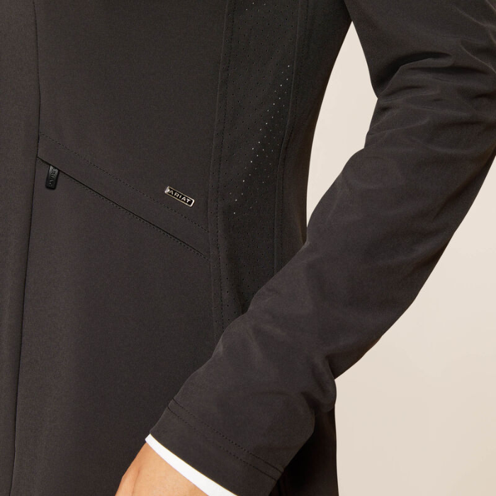 Pocket detail on the Ariat Ladies Artico 2.0 Show Coat in Black