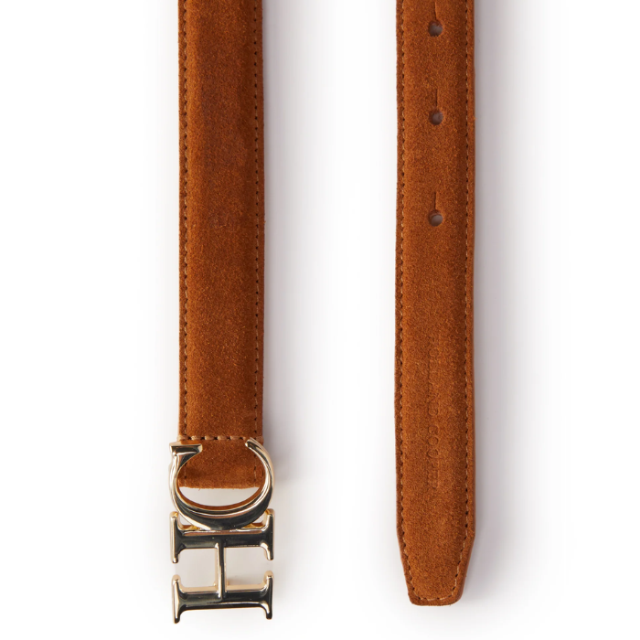 Holland Cooper Atelier Ultra Slim Belt in Tan Suede | Eland Lodge