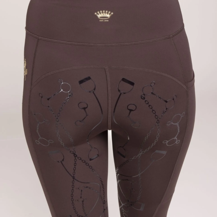 Shires Aubrion Team Riding Tights in Umber