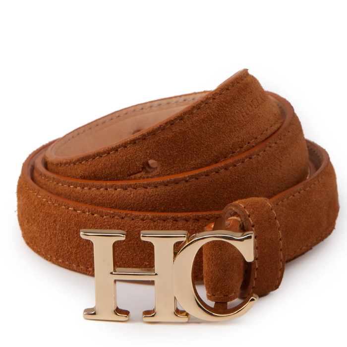 Holland Cooper Atelier Ultra Slim Belt in Tan Suede | Eland Lodge