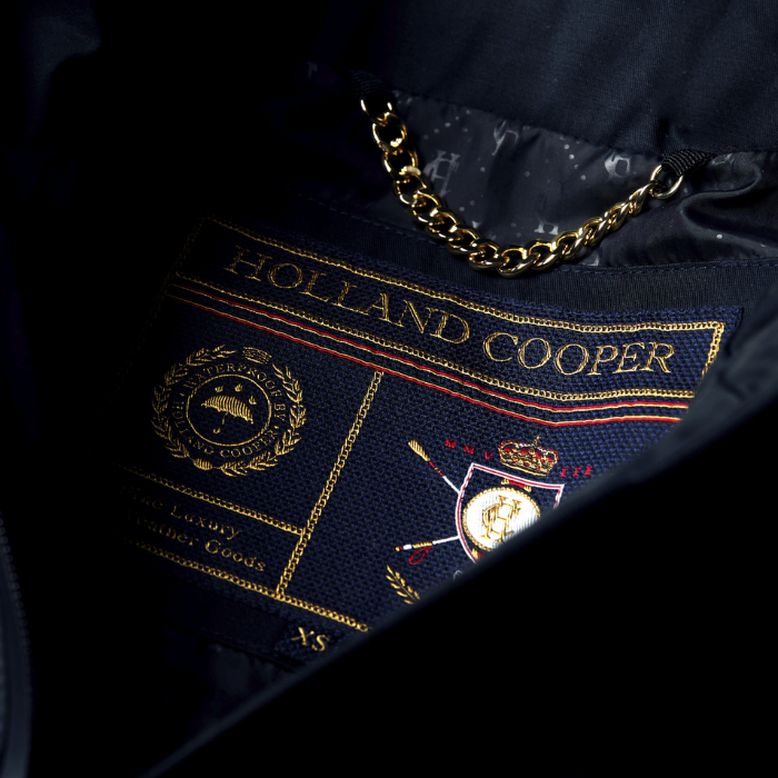 Logo internal detail on the Holland Cooper Team Alenah Jacket in Ink Navy