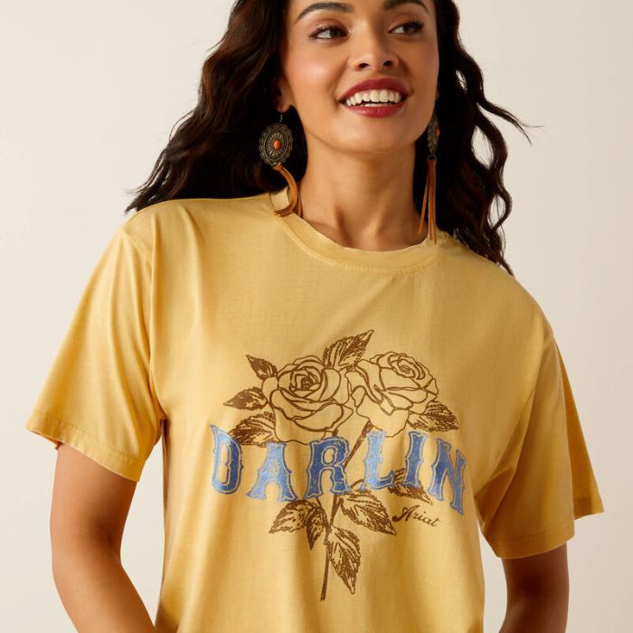 Ariat Ladies Darlin Rose T-shirt in Rattan