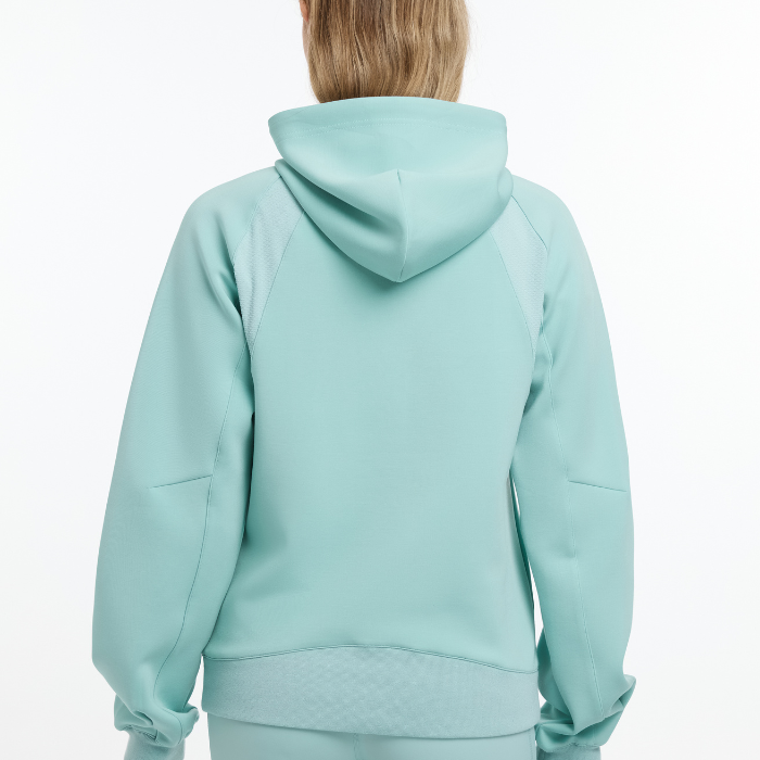 Reverse of the LeMieux Ladies Nadine Hoodie in aqua