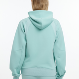 Reverse of the LeMieux Ladies Nadine Hoodie in aqua