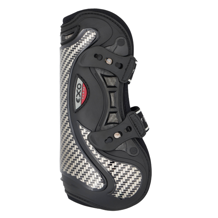 Side profile of LeMieux EXO Flex Tendon Boots in Black/Silver