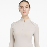 Ruched detail on the LeMieux Ladies Heyden Lightweight Base Layer in Stone