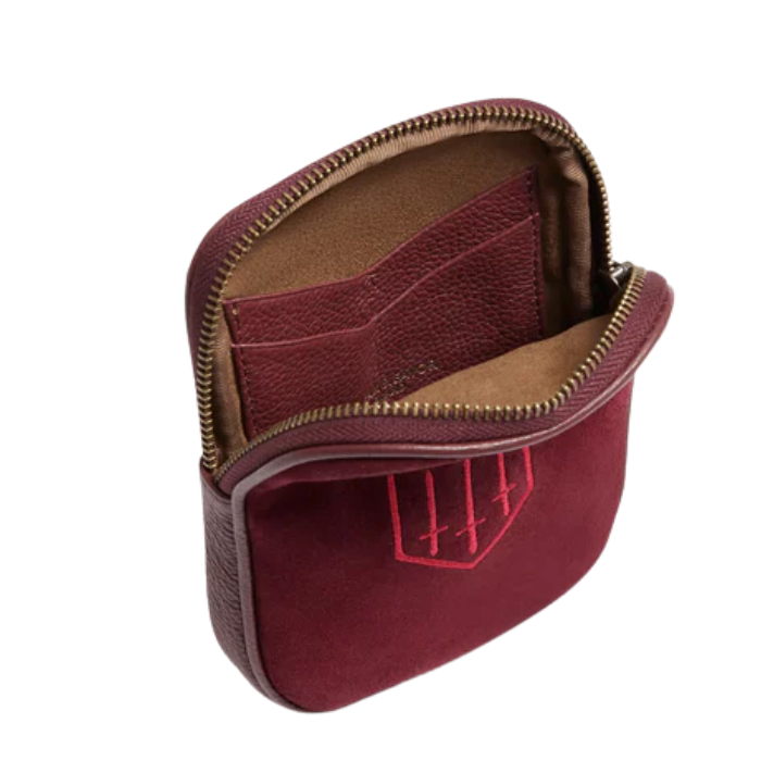 Fairfax & Favor Ladies Mini Finsbury Cross Body Bag in Ruby Suede