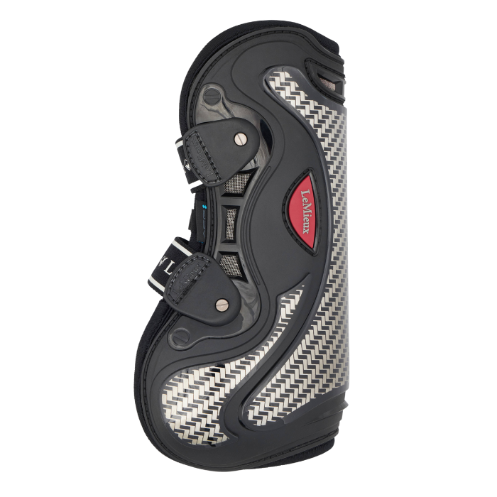 Side profile of LeMieux EXO Flex Tendon Boots in Black/Silver