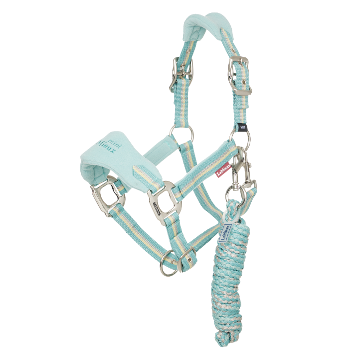 LeMieux Mini Vogue Headcollar & Leadrope in aqua