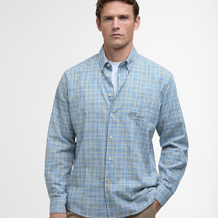 Barbour Mens Durand Regular Fit Shirt in Brook Blue