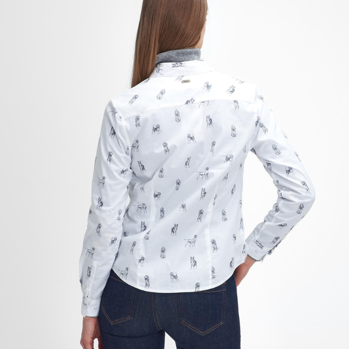 Reverse of the Barbour Ladies Brambles Shirt with Dog Print