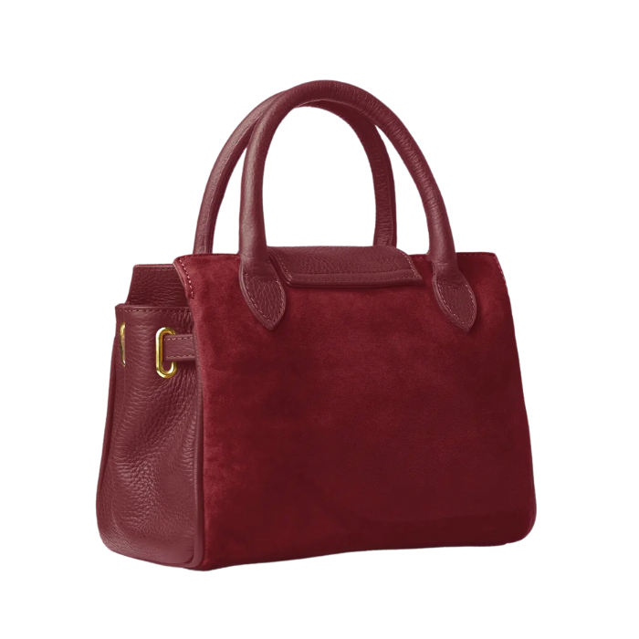 Fairfax & Favor Ladies Mini Windsor Handbag in ruby reverse view