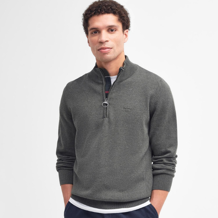 Barbour Mens Cotton Half-Zip Knitted Jumper