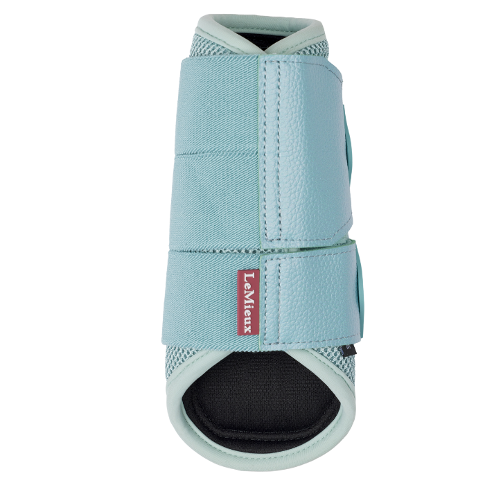 Reverse of the LeMieux Arika Mesh Brushing Boots in Aqua