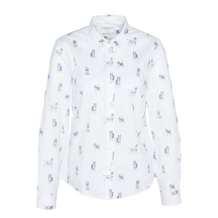 The Barbour Ladies Brambles Shirt with Dog Print