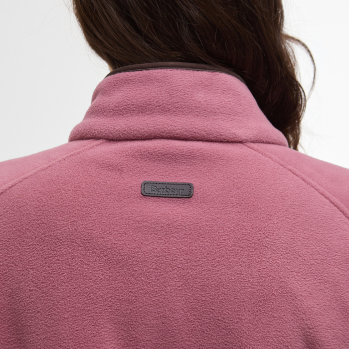 Barbour branding on the reverse of the Ladies Country Colton Fleece Gilet in Deep Pruce