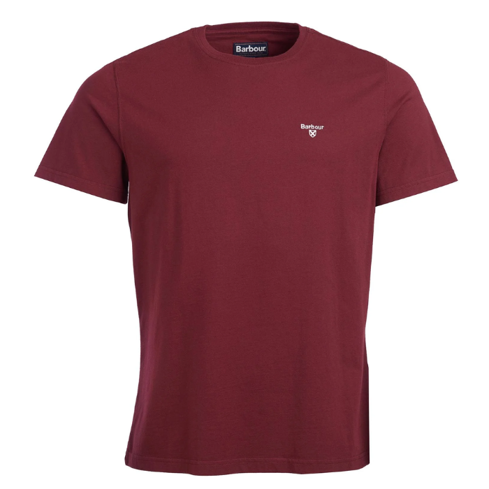 Barbour Mens Essential Sports T-shirt in Ruby