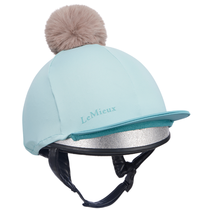 LeMieux Pom Hat Silk in Aqua/Lagoon