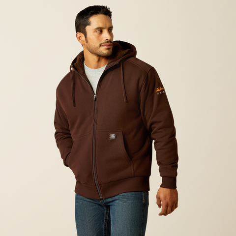 Ariat Mens Rebar All-Weather Sherpa-Lined Full Zip Hoodie