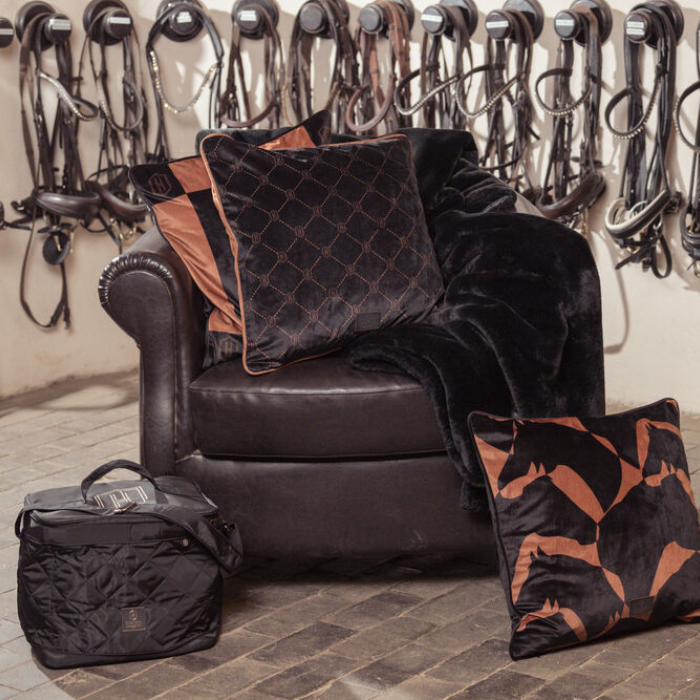 The Eskadron Heritage Highgloss Accessories Bag in a tack room