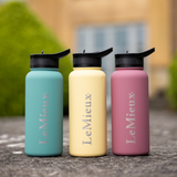 Three colours of LeMieux Drinks Bottle lined up