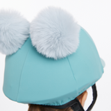 Reverse of the LeMieux Mini Double Pom Hat Silk in Lagoon