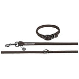 Eskadron Platinum Faux Leather Dog Collar & Lead